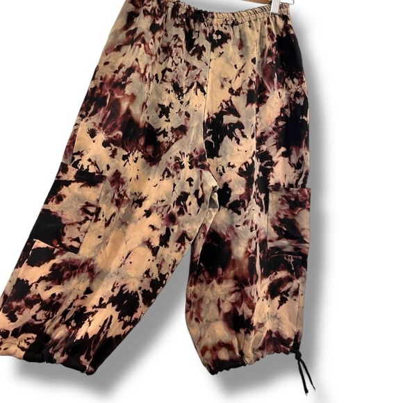 Carter Smith Shibori Tie Dye Capri Pants | Artisan Boho Loungewear Sz Small EUC - Picture 4 of 5